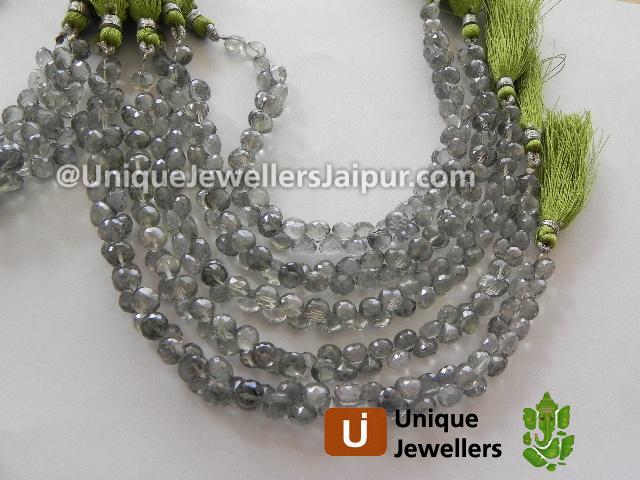 Green Apetite Quartz Faceted Onion Beads